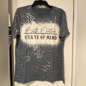 “Beth Dutton State of Mind” Bleached Tshirt - size L. Denim blue color. Like new